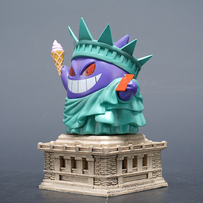 Pokemon Gengar Cos Statue of Liberty Cute Figure
