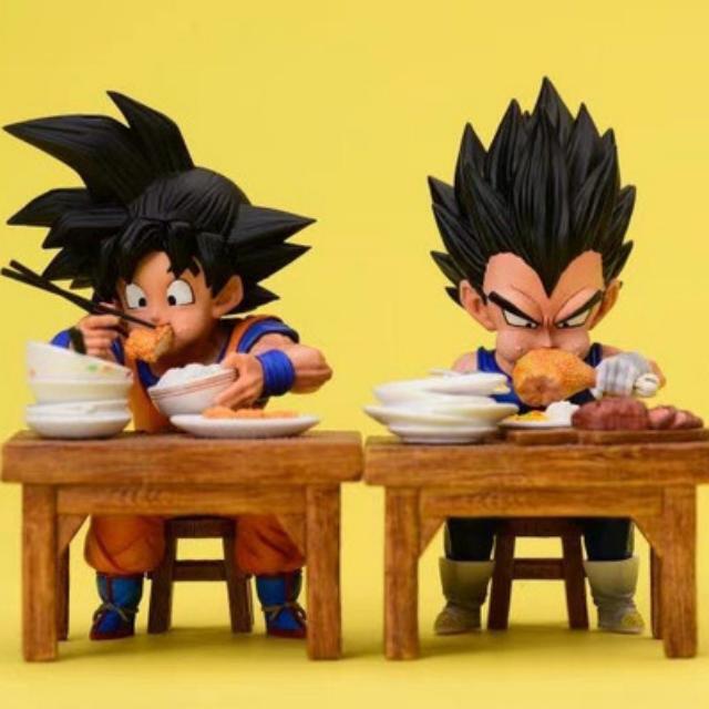 Dragon Ball Goku & Vegeta Eating Cute Statue