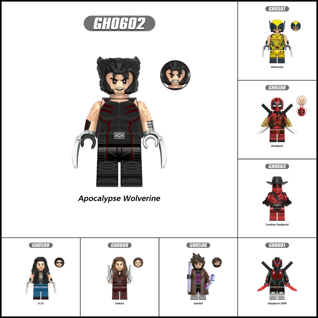 2024 New Deadpool & Wolverine Figure Building Blocks