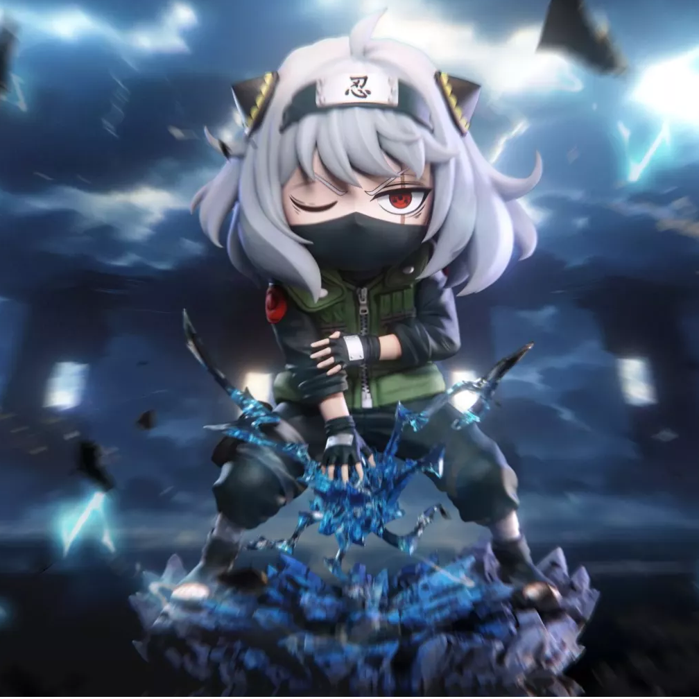 Spy x Family Anya Forger Cosplay Kakashi Cute Statue