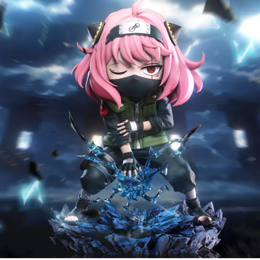 Spy x Family Anya Forger Cosplay Kakashi Cute Statue