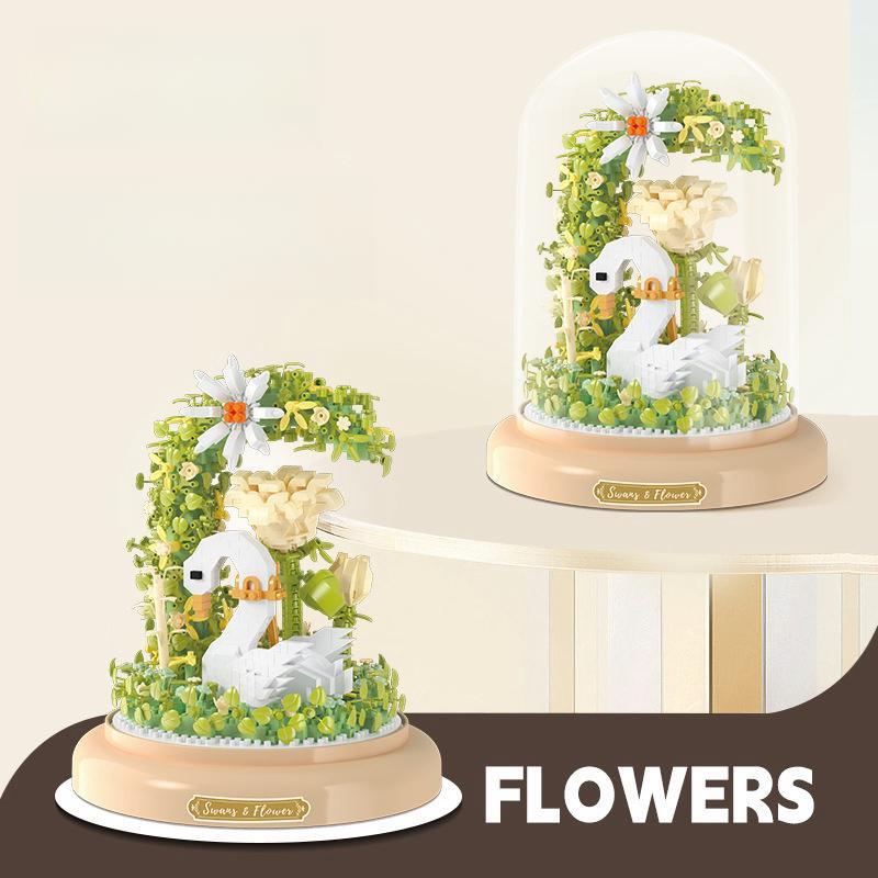 Flower And Swan Cute  Building Blocks