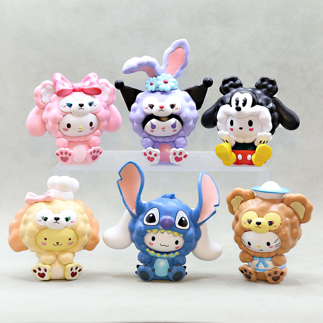 Sanrio Family Cos Duffy Family Cute Ornaments 6pcs