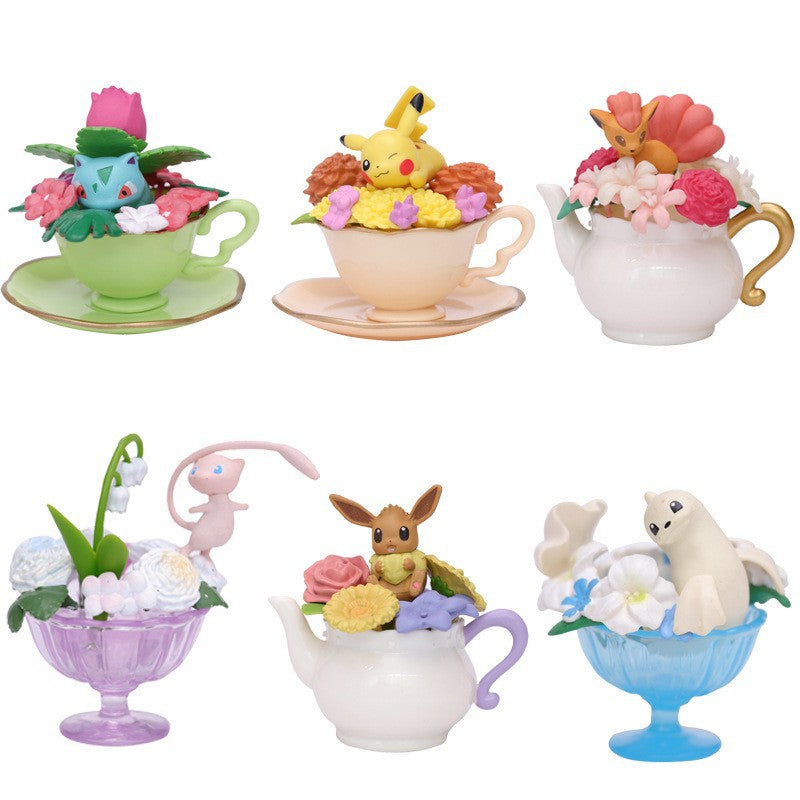 Pokemon Cute Teacups Figures 6pcs