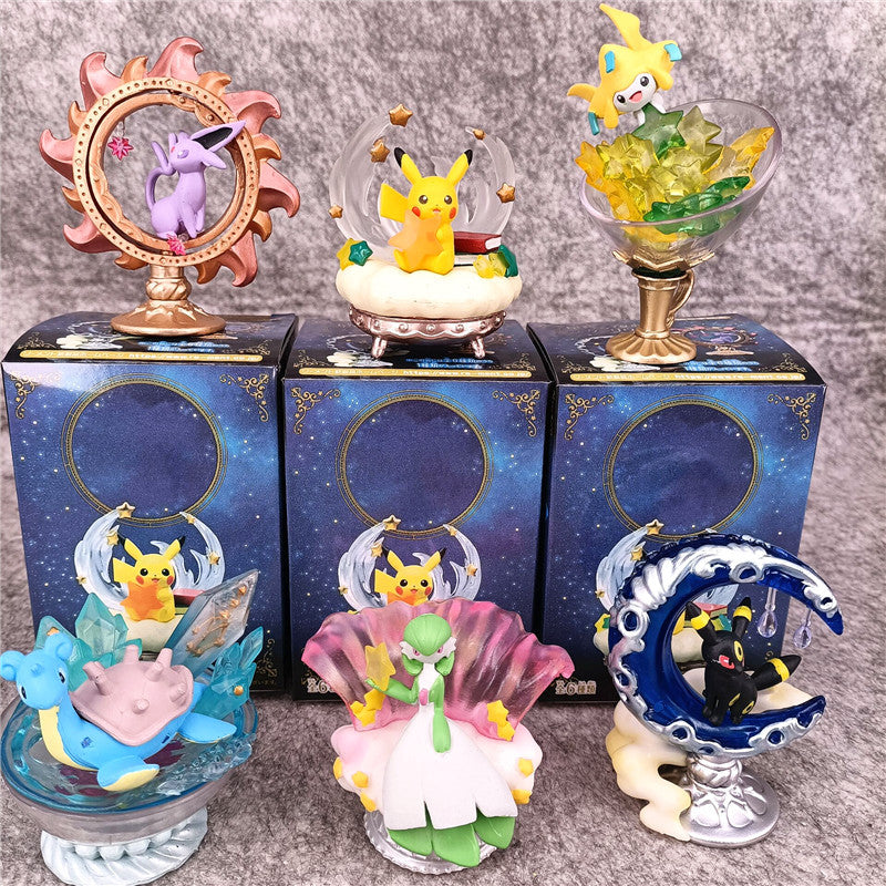 Pokemon Starry Night Scene Cute Figures 6pcs