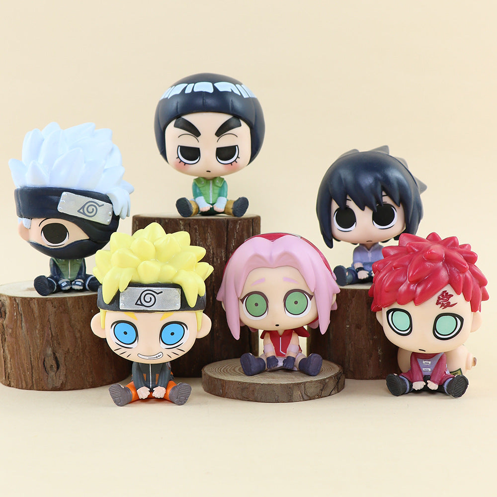 Naruto Sitting Position Cute Figures 6pcs