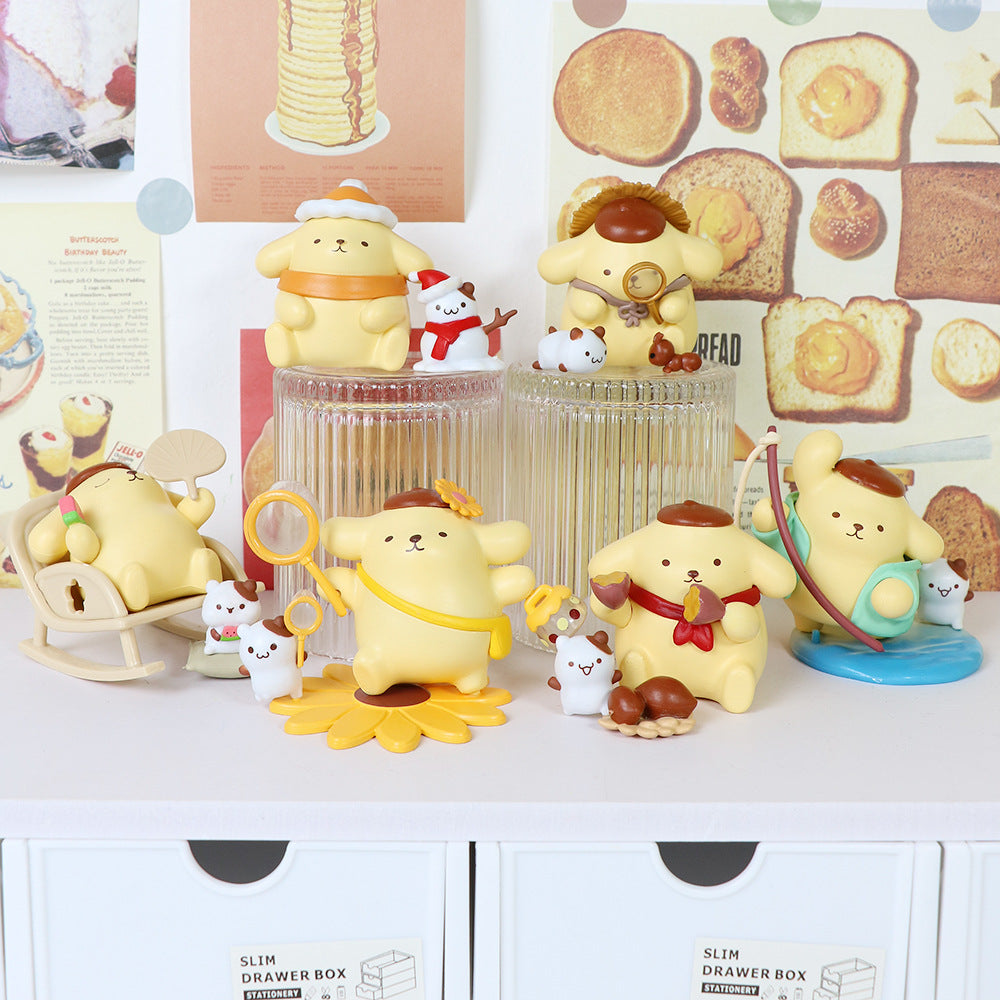 Sanrio Pompompurin Cute Ornament 6pcs