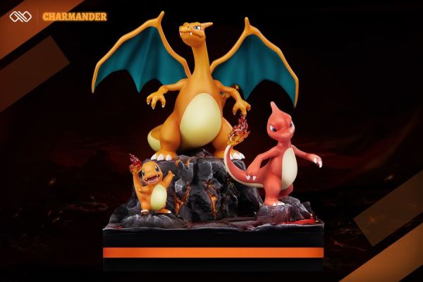 Pokemon Charmander Evolution Group Statue
