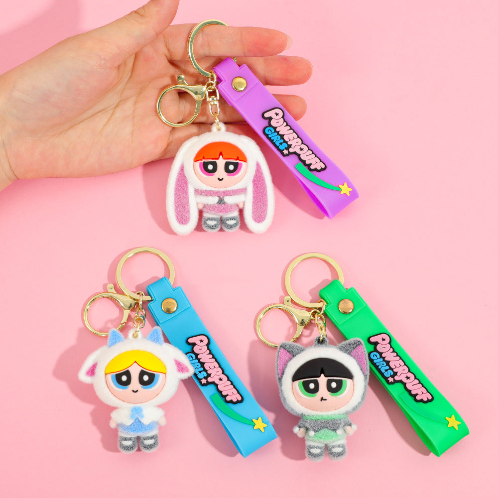 2025 New The Powerpuff Girls Cute Keychain 3pcs