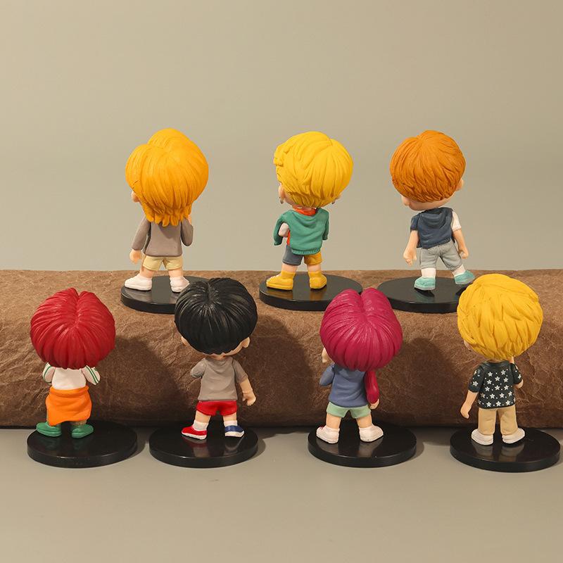 New BTS TinyTan Cute  Sitting Position Ornaments 7pcs