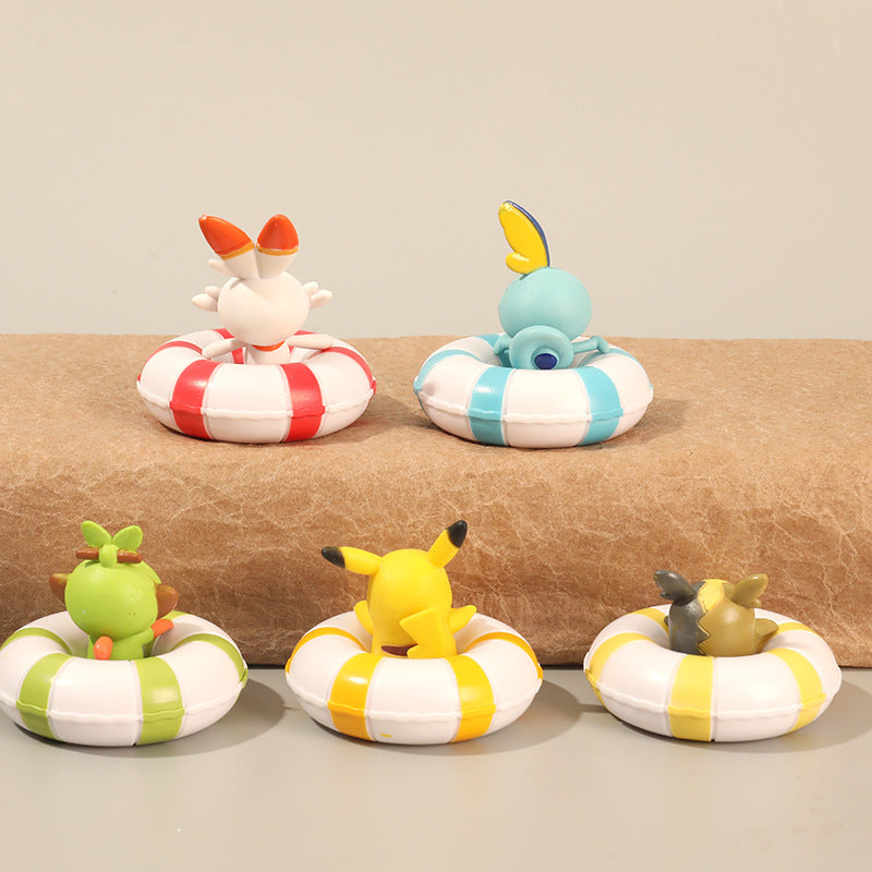 Pokemon Cute Swimming Ring Figures 5pcs