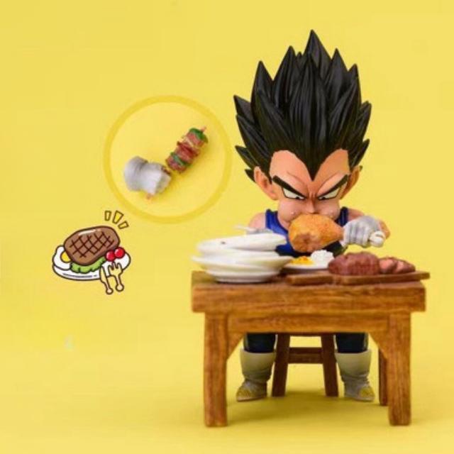 Dragon Ball Goku & Vegeta Eating Cute Statue