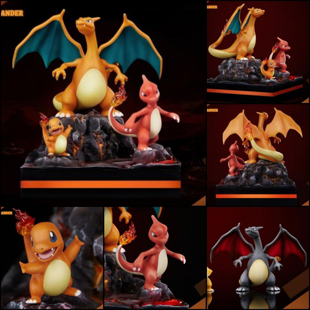 Pokemon Charmander Evolution Group Statue