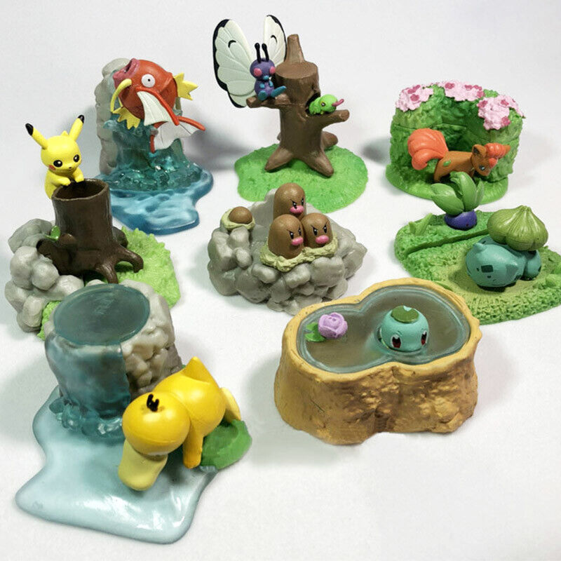 Pokemon Desktop Scenario Cute Figures 8pcs
