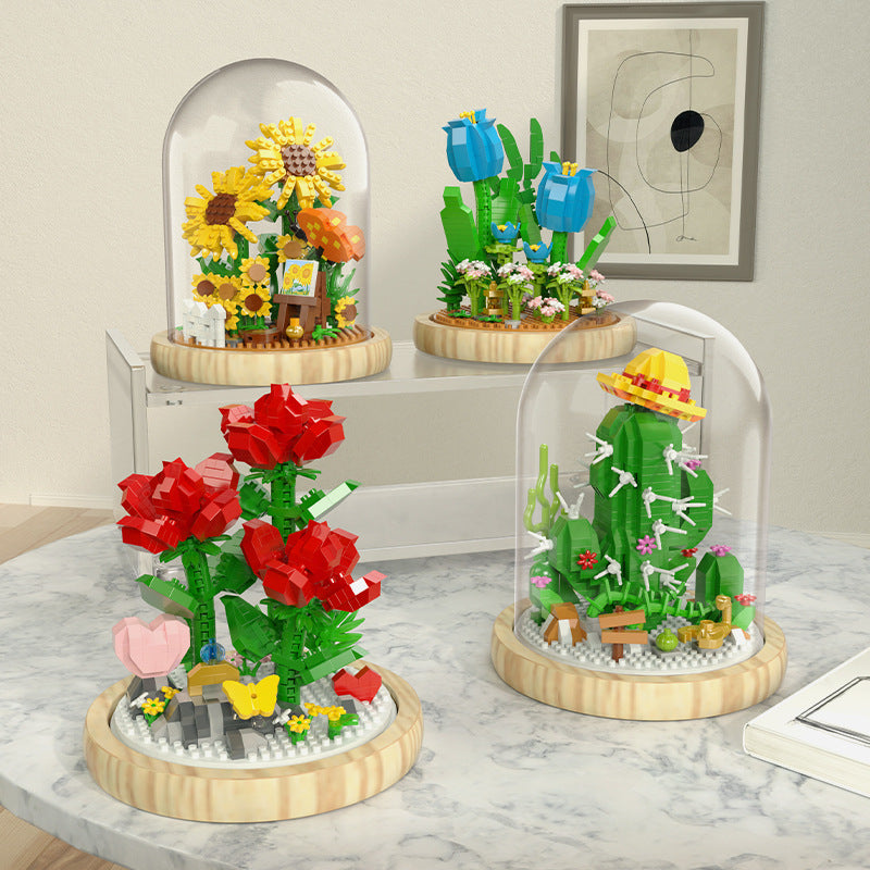Everlasting Flower Micro-Particle Building Blocks