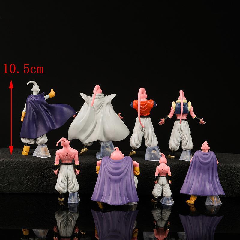 Anime Dragon Ball Majin Buu All Transformations Form Ornaments 8pcs