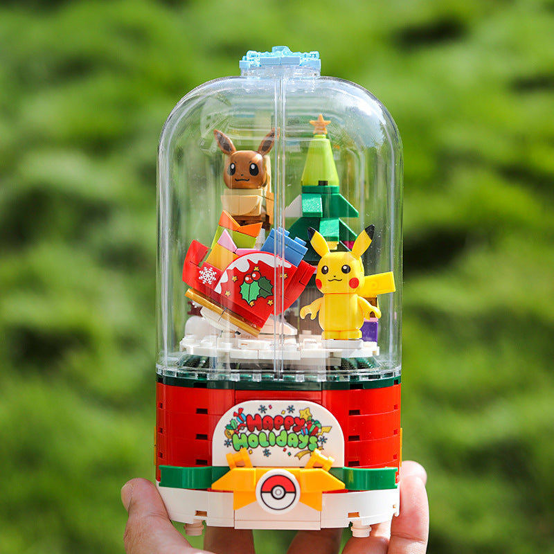 Pokemon Christmas Rotating Music Box Building Blocks