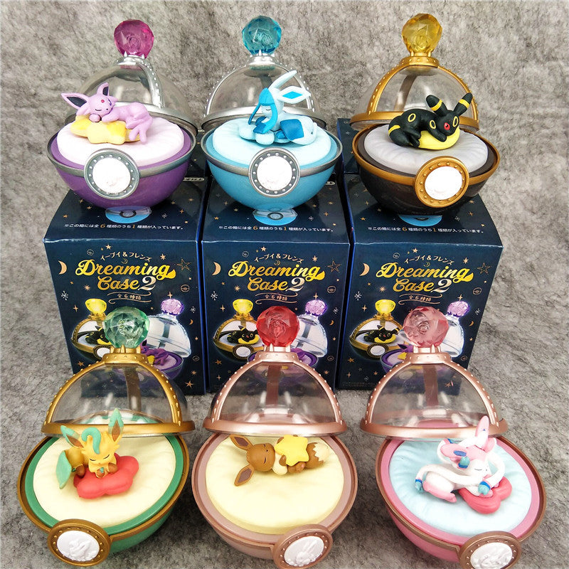 Pokemon Eevee Sleeping Super Cute Ornaments 6pcs