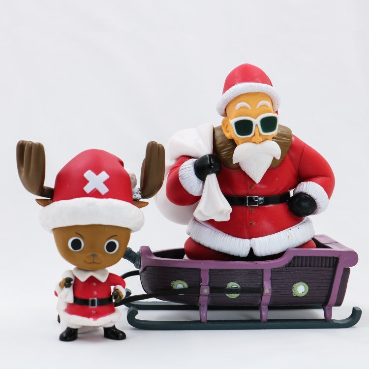 Anime Dragon Ball X One Piece Master Roshi&Chopper Cos Santa Claus Ornaments