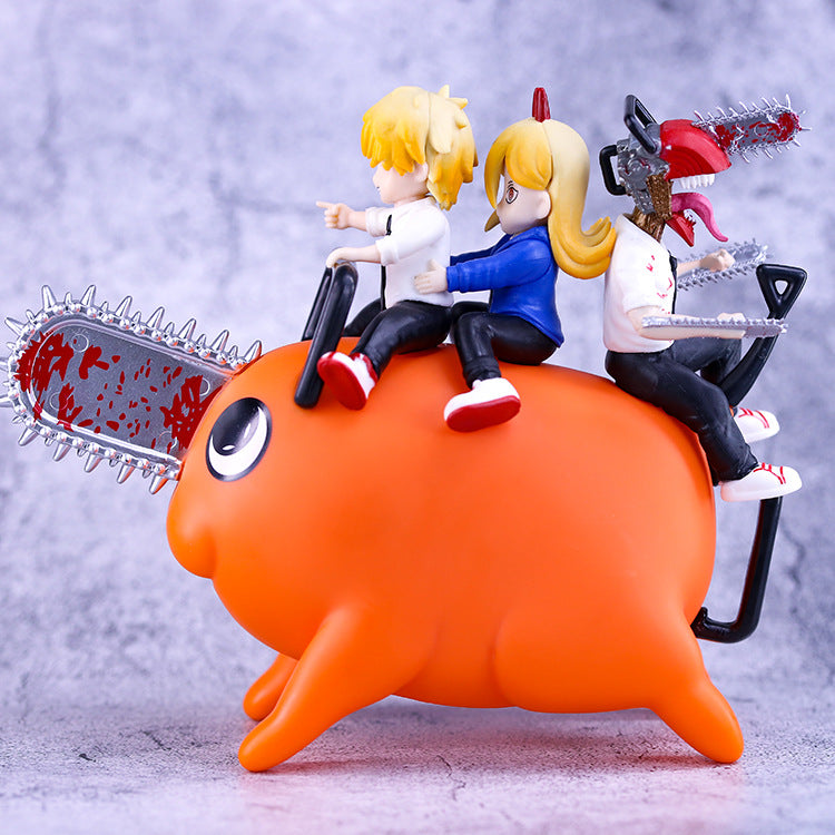 Chainsaw Man Riding Pochita Figure