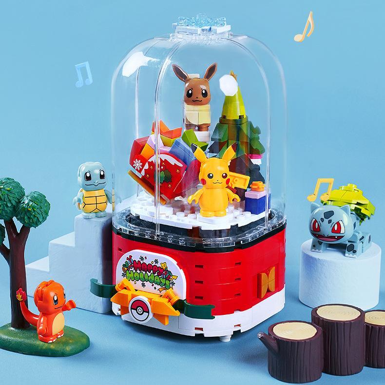 Pokemon Christmas Rotating Music Box Building Blocks