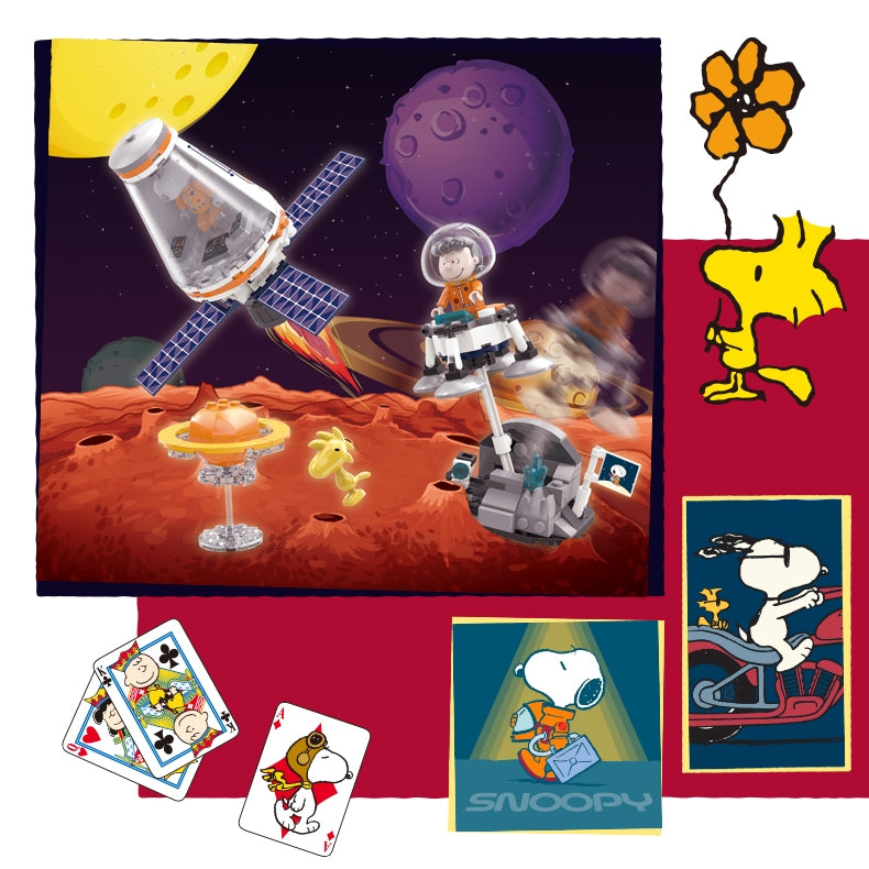 Linoos Peanuts Snoopy Lunar Traveler Building Block LN8095