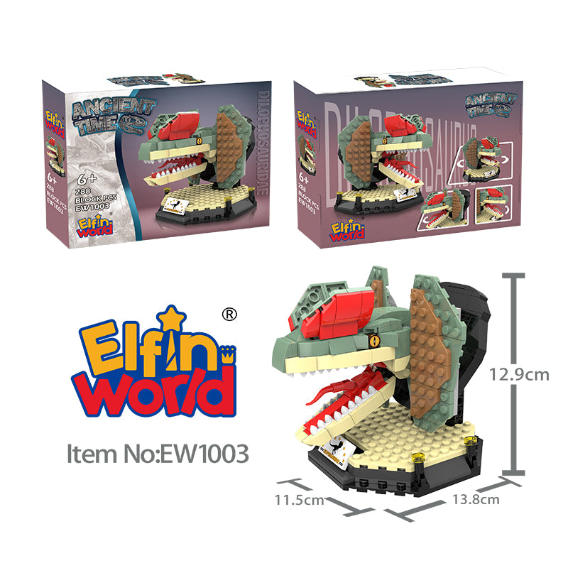 Eifinworld Jurassic Dinosaur Dilophosaurus Building Blocks EW1003