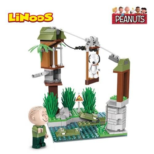 Linoos Peanuts Zipline Bricks Set LN8033 Snoopy Building Block