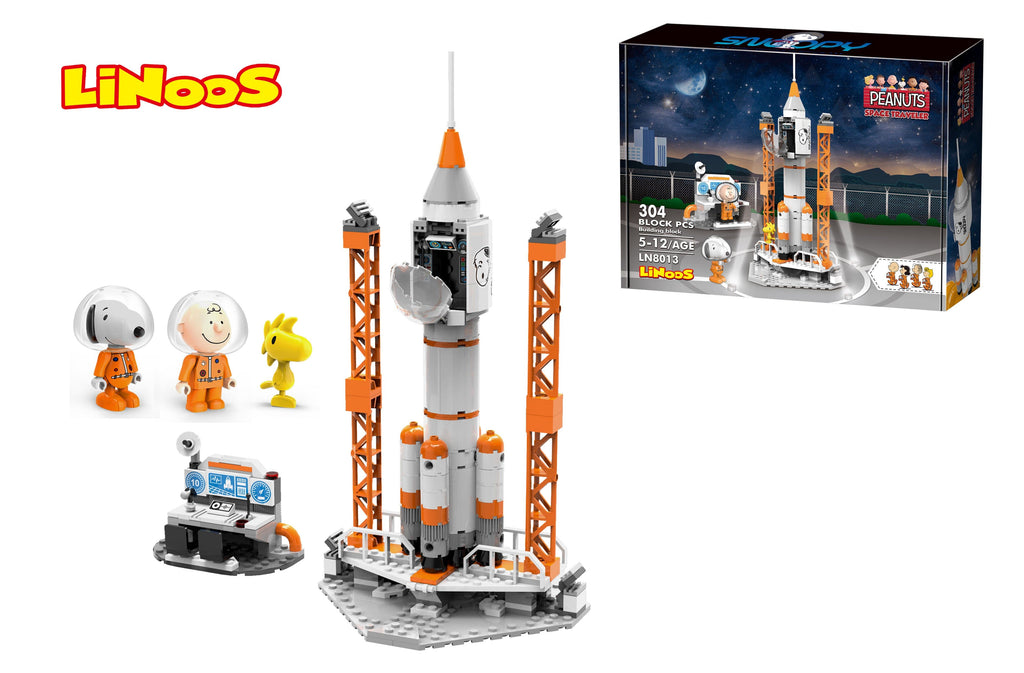 Linoos Peanuts Snoopy Space Traveler Building Block