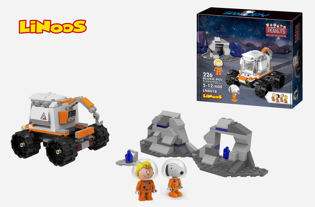 Linoos Peanuts Snoopy Space Rover Block Set LN8018 Peanuts Toys