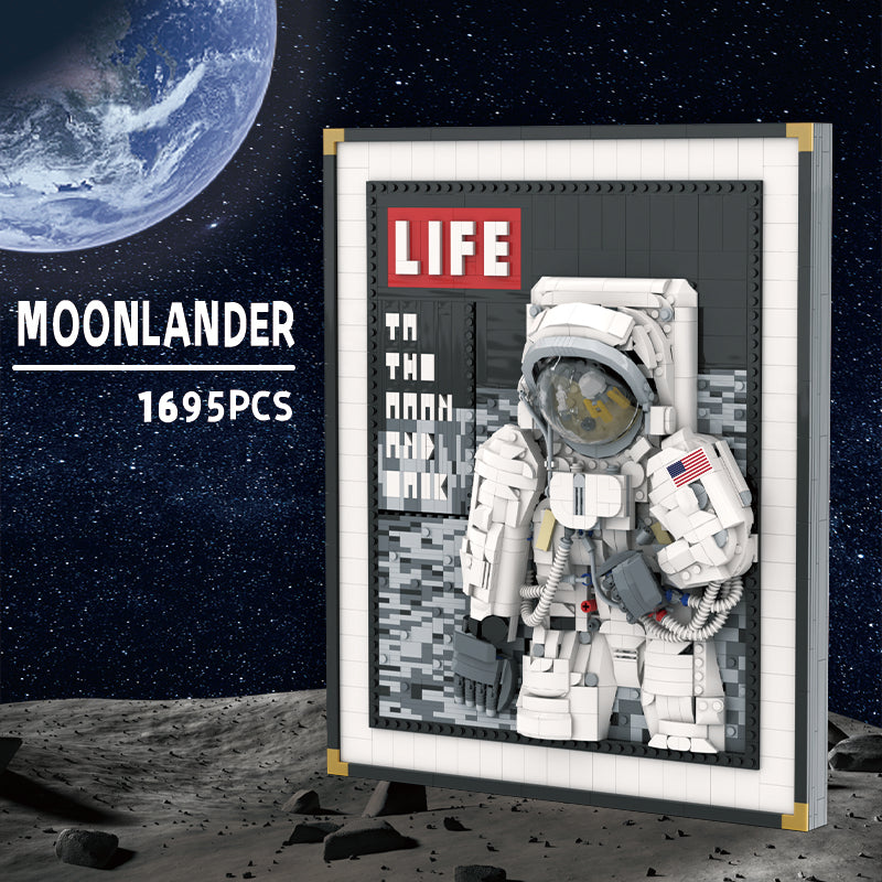 Memorial Hero Series-Moon Landing Hero photo Frame Building Blocks