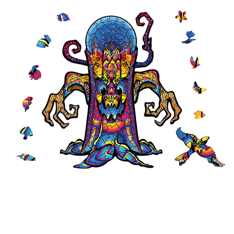 Halloween Tree Demon 3D Wooden Puzzle